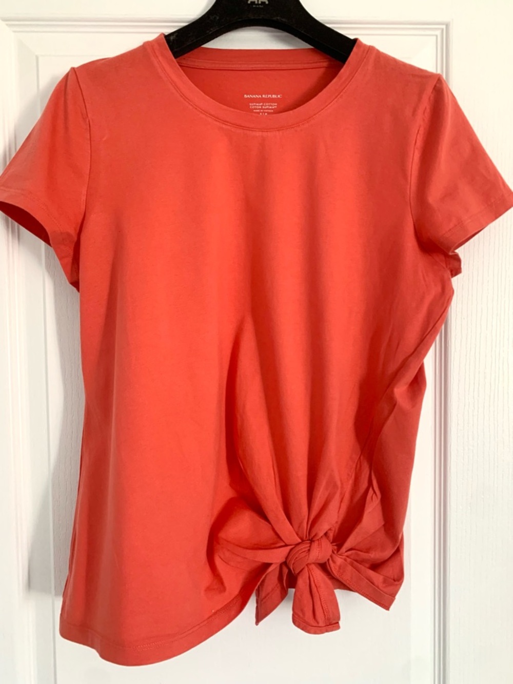Banana Republic Coral Knot-Front Short Sleeve Tee